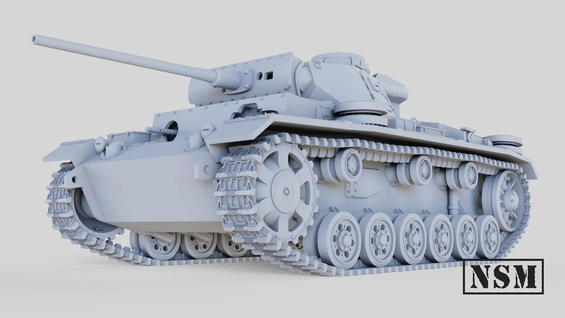 WWII German Panzer III Ausf L Tank Various Scales Historical Wargaming