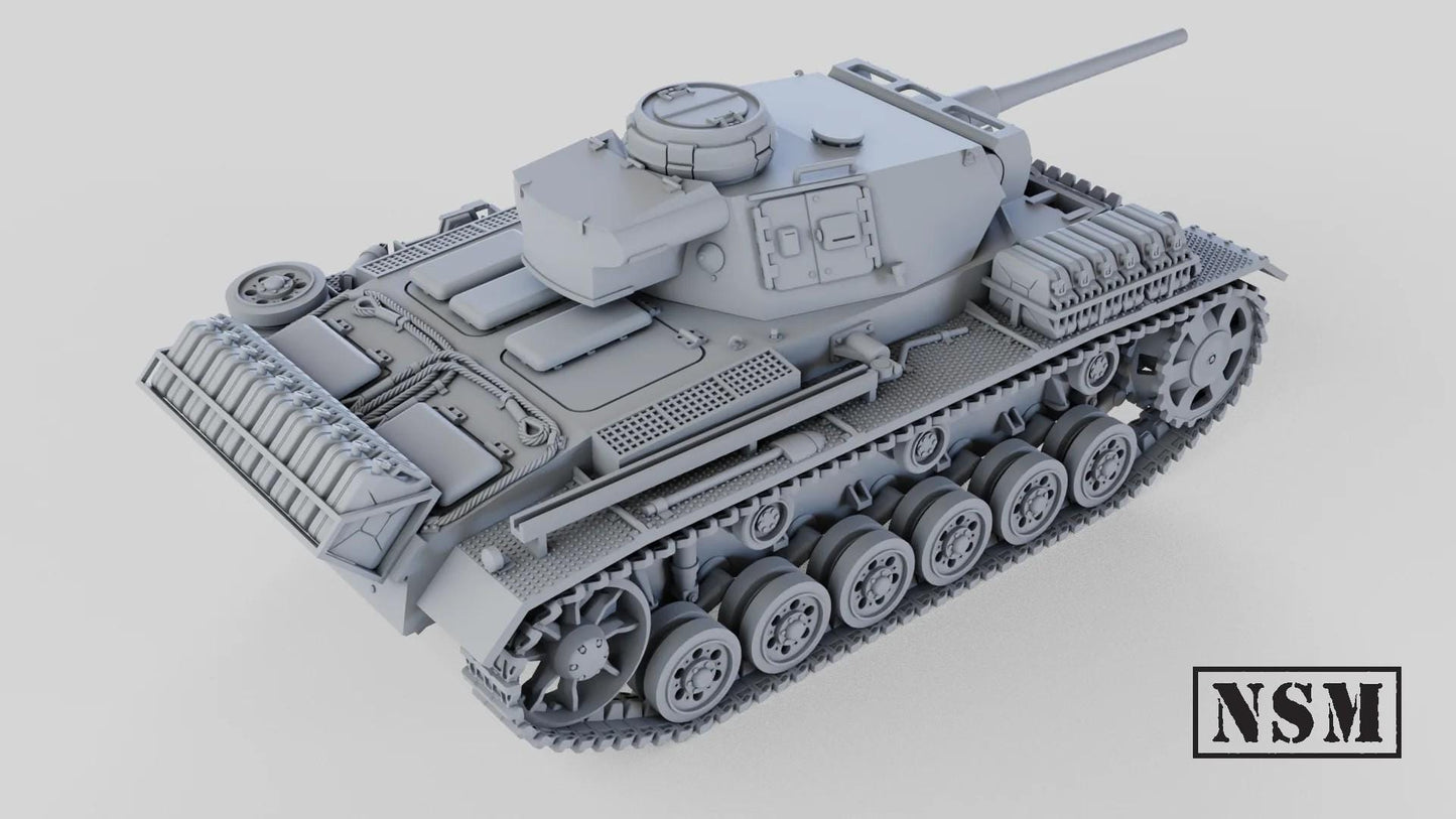 WWII German Panzer III Ausf L Tank Various Scales Historical Wargaming (US tariffs are pre-paid by us)