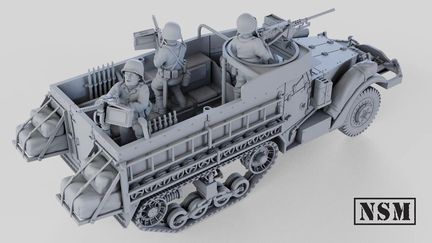 WWII US M3A2 Halftrack with Crew Various Scales Historical Wargaming
