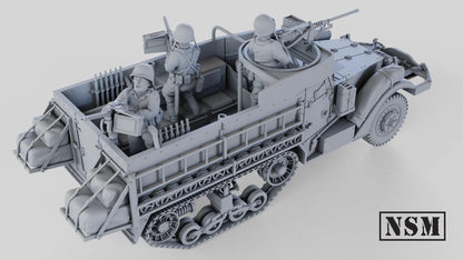 WWII US M3A2 Halftrack with Crew Various Scales Historical Wargaming