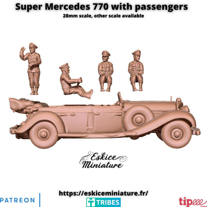 WWII German Super Mercedes 770 with Passengers Various Scales Historical Wargaming (US tariffs are pre-paid by us)