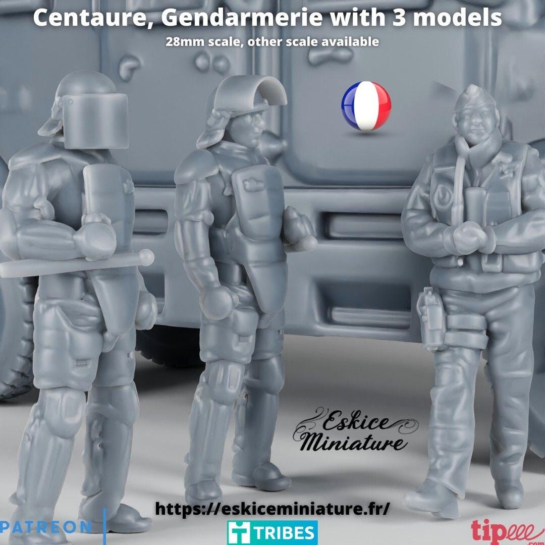 Modern Warfare French Gendarmerie Centaure Armoured Vehicle with Crew Various Scales Historical Wargaming (US tariffs are pre-paid by us)