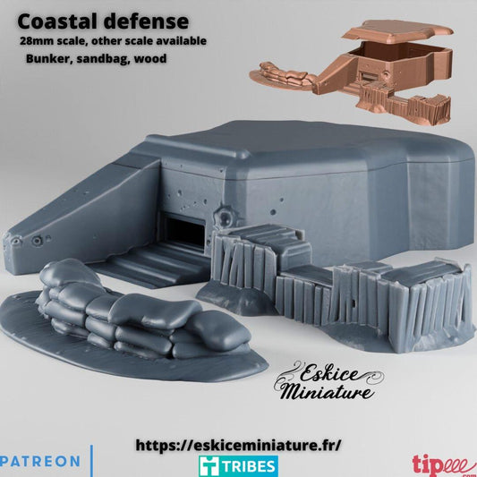 Wargaming Terrain Coastal Bunker Set Various Scales Historical Wargaming (US tariffs are pre-paid by us)
