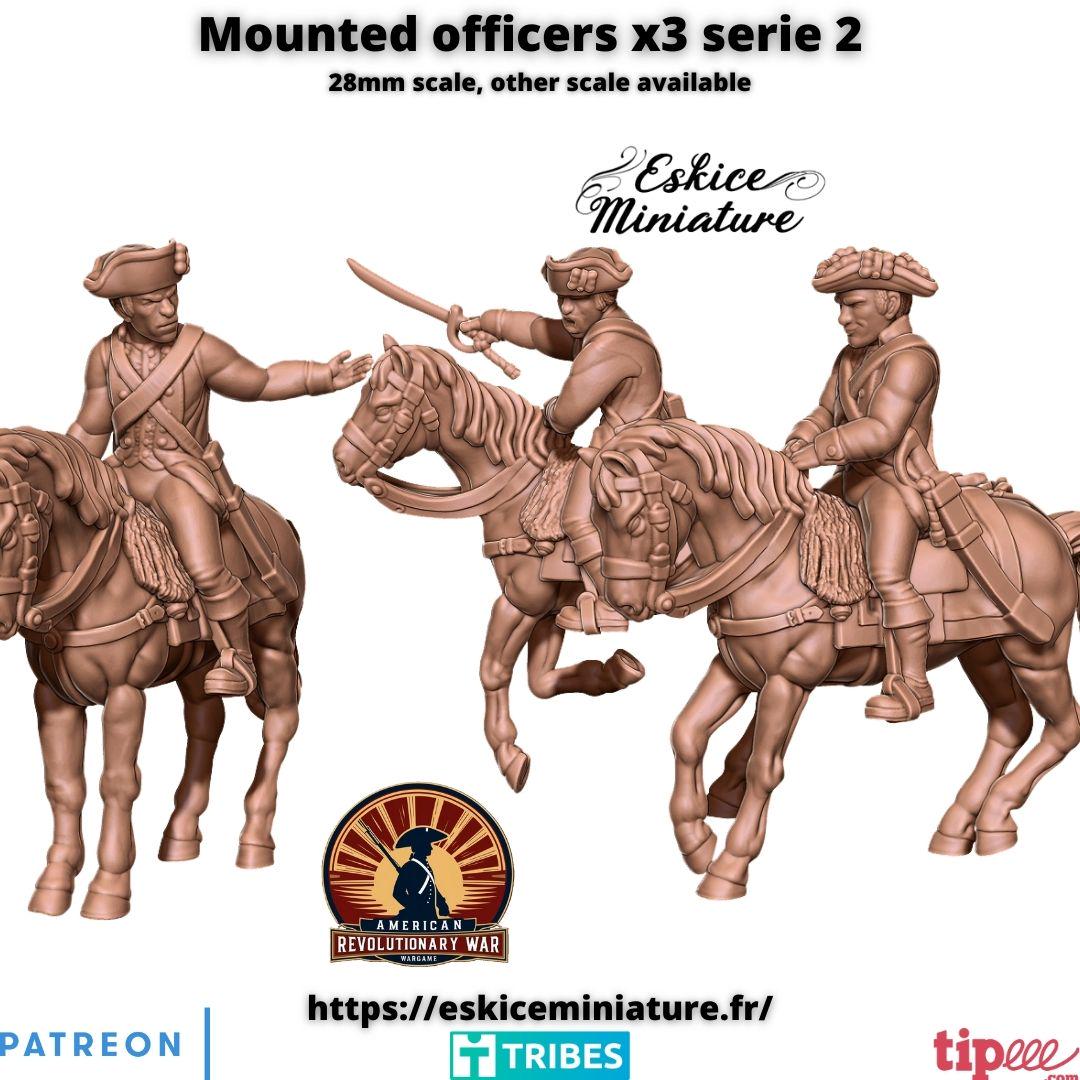 American Revolutionary War Mounted Officers (3 models) Various Scales Historical Wargaming (US tariffs are pre-paid by us)
