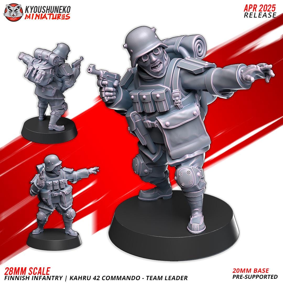 Weird World War II Finnish Kahru 41 Anti Mech Commando Squad (6 models) Various Scales Historical Wargaming (US tariffs are pre-paid by us)