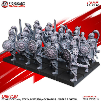 Ancient Chinese Cathay Jade Warriors Heavy Armoured Unit (10 models) Various Scales Historical Wargaming (US tariffs are pre-paid by us)