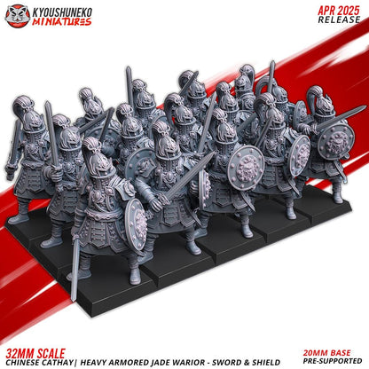 Ancient Chinese Cathay Jade Warriors Heavy Armoured Unit (10 models) Various Scales Historical Wargaming (US tariffs are pre-paid by us)