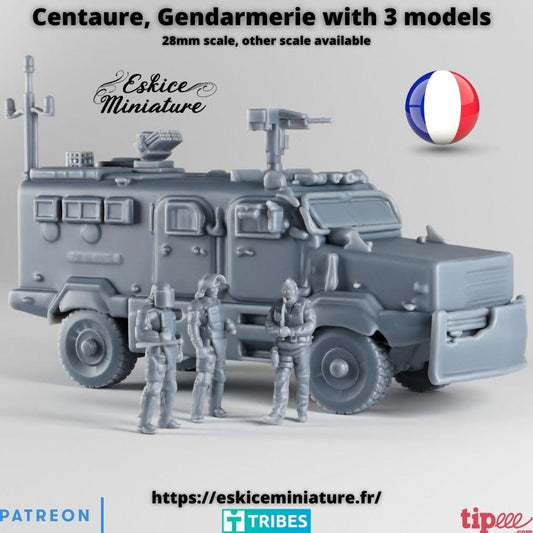 Modern Warfare French Gendarmerie Centaure Armoured Vehicle with Crew Various Scales Historical Wargaming (US tariffs are pre-paid by us)