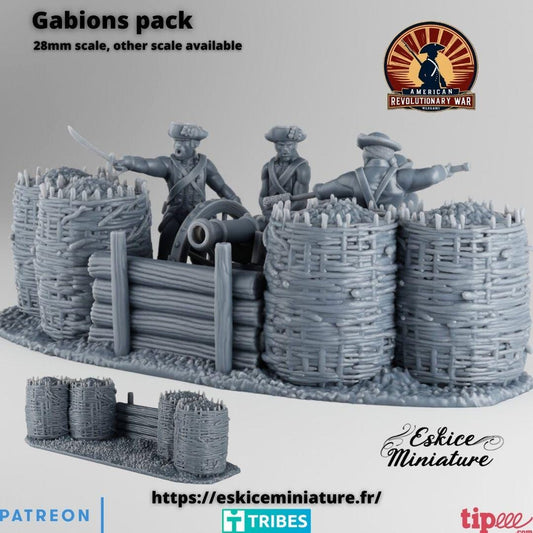 Artillery Gabion Various Scales Historical Wargaming (gun and crew not included) (US tariffs are pre-paid by us)