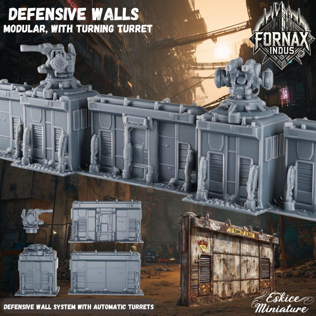 Wargaming Terrain Modular Defensive Walls Set Various Scales Historical Wargaming (US tariffs are pre-paid by us)