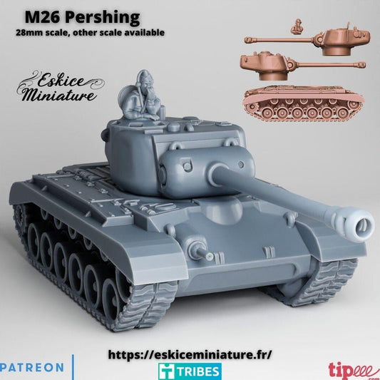 WWII Modern US M26 Pershing Tank Various Scales Historical Wargaming (US tariffs are pre-paid by us)