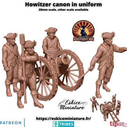 American Revolutionary War Howitzer with Crew Various Scales Historical Wargaming (US tariffs are pre-paid by us)