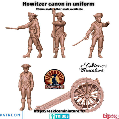American Revolutionary War Howitzer with Crew Various Scales Historical Wargaming (US tariffs are pre-paid by us)