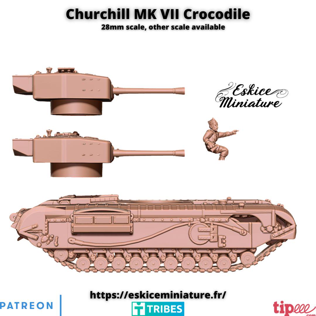 WWII British Churchill MKVII Crocodile Tank Various Scales Historical Wargaming (US tariffs are pre-paid by us)