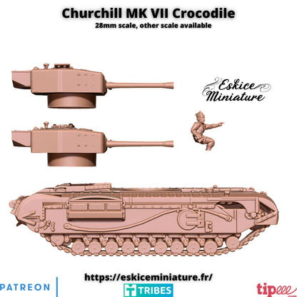 WWII British Churchill MKVII Crocodile Tank Various Scales Historical Wargaming (US tariffs are pre-paid by us)