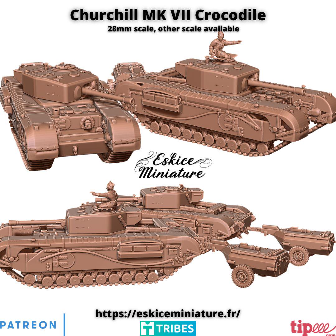 WWII British Churchill MKVII Crocodile Tank Various Scales Historical Wargaming (US tariffs are pre-paid by us)