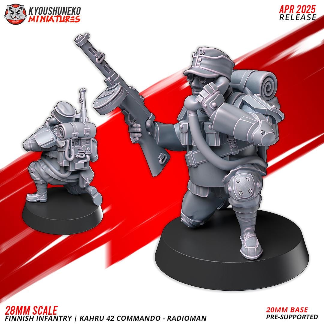 Weird World War II Finnish Kahru 41 Anti Mech Commando Squad (6 models) Various Scales Historical Wargaming (US tariffs are pre-paid by us)