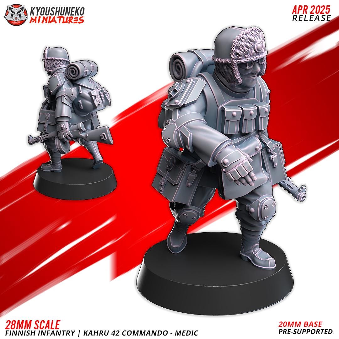 Weird World War II Finnish Kahru 41 Anti Mech Commando Squad (6 models) Various Scales Historical Wargaming (US tariffs are pre-paid by us)