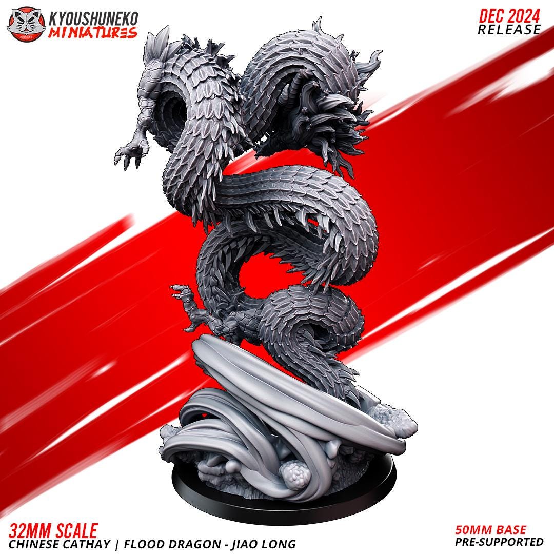 Ancient Chinese Cathay Flood Dragon Jiao Long Various Scales Historical Wargaming (US tariffs are pre-paid by us)