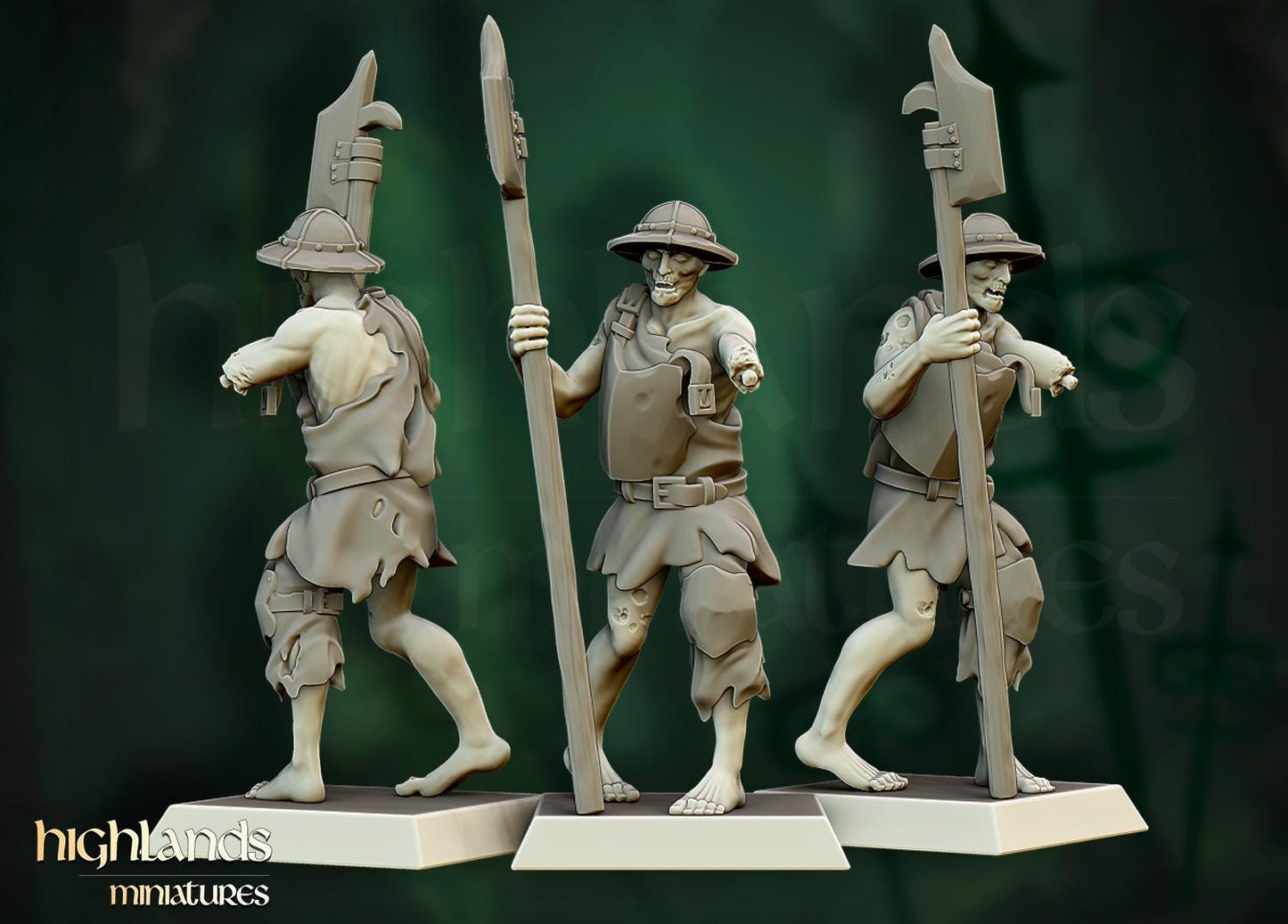 Zombie Unit with Command Group 20 models Highland Miniatures Transilvanya Undead Various Scales (US tariffs are pre-paid by us)