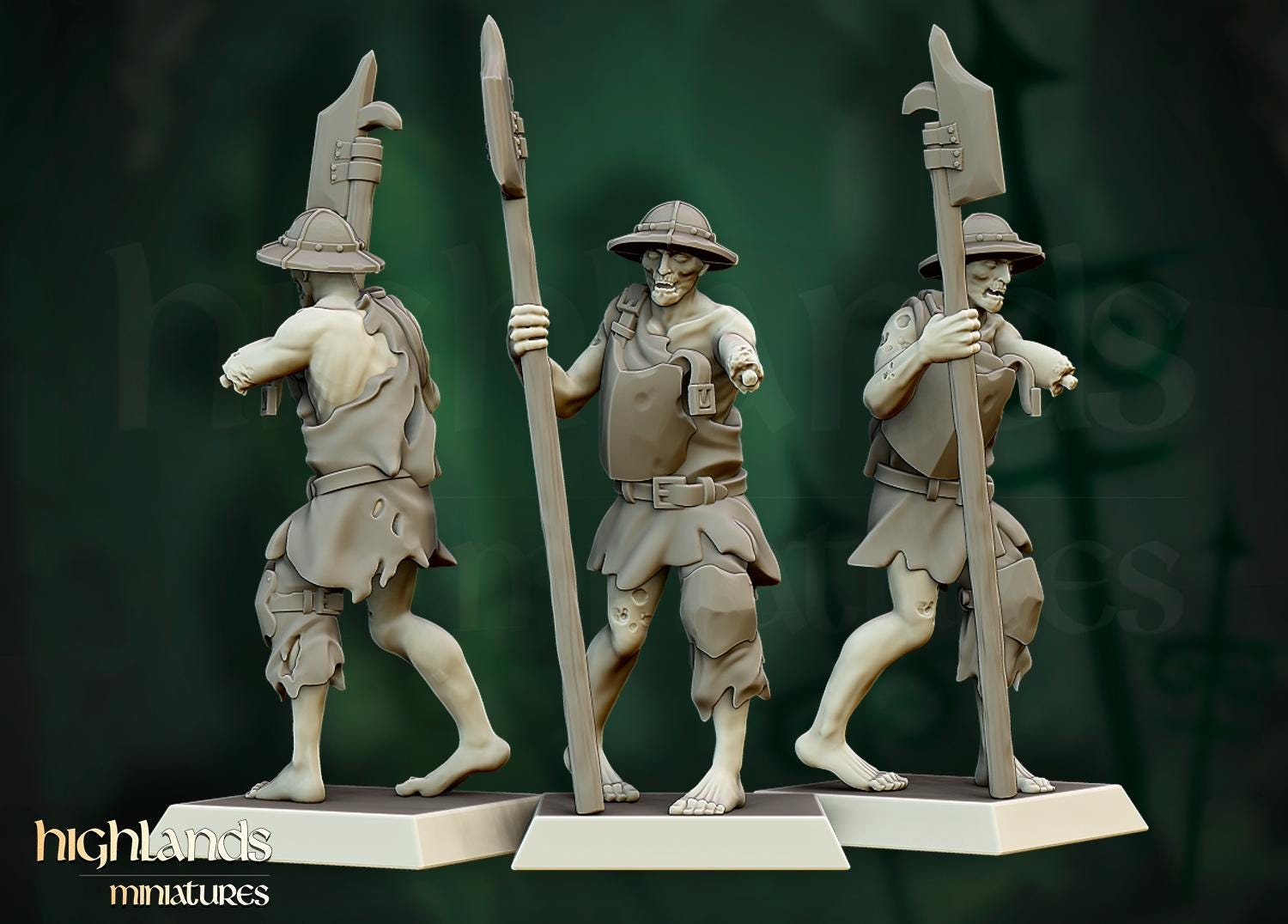 Zombie Unit with Command Group 20 models Highland Miniatures Transilvanya Undead Various Scales (US tariffs are pre-paid by us)