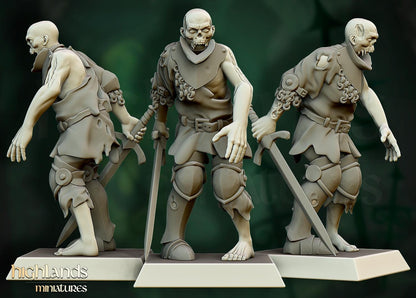 Zombie Unit with Command Group 20 models Highland Miniatures Transilvanya Undead Various Scales (US tariffs are pre-paid by us)
