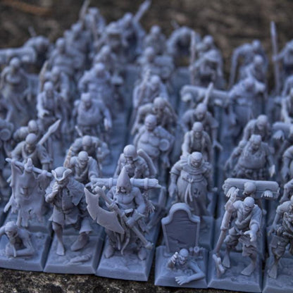 Zombie Unit with Command Group 20 models Highland Miniatures Transilvanya Undead Various Scales (US tariffs are pre-paid by us)