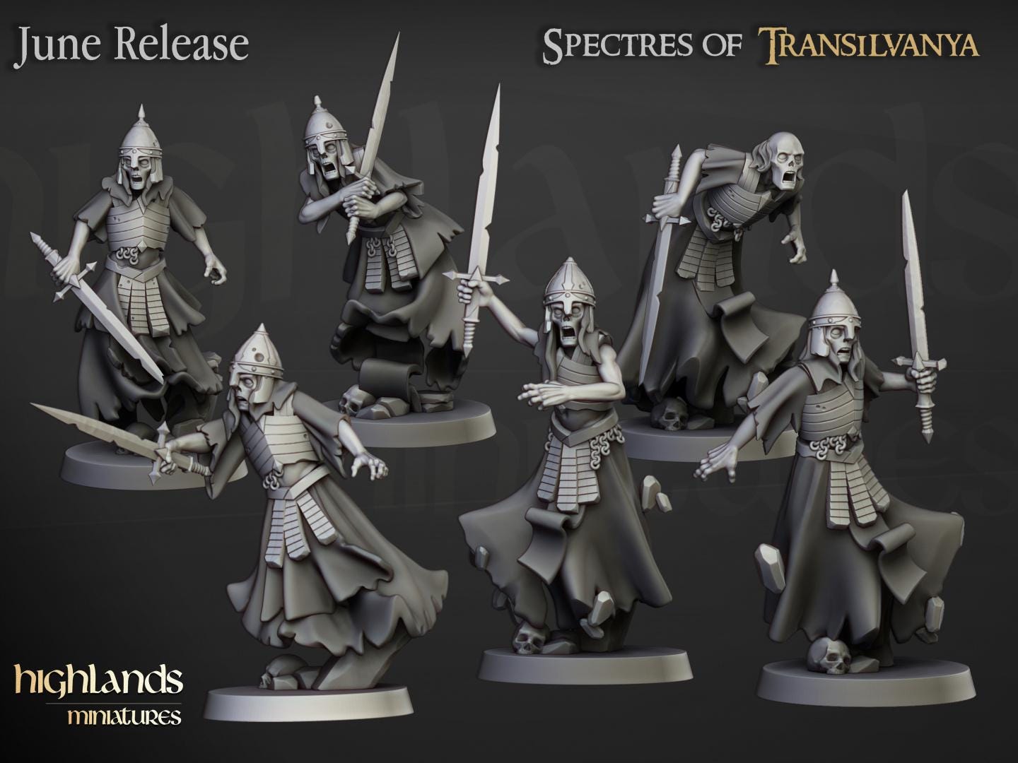 Wraiths Unit 10 models Highland Miniatures Transilvanya Undead Various Scales (US tariffs are pre-paid by us)