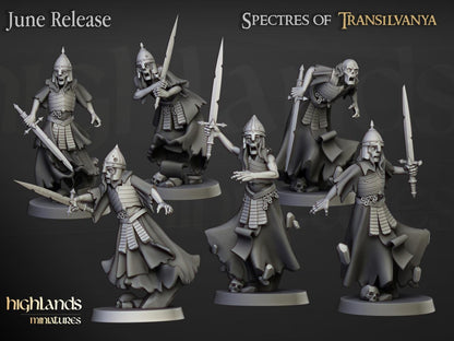 Wraiths Unit 10 models Highland Miniatures Transilvanya Undead Various Scales (US tariffs are pre-paid by us)