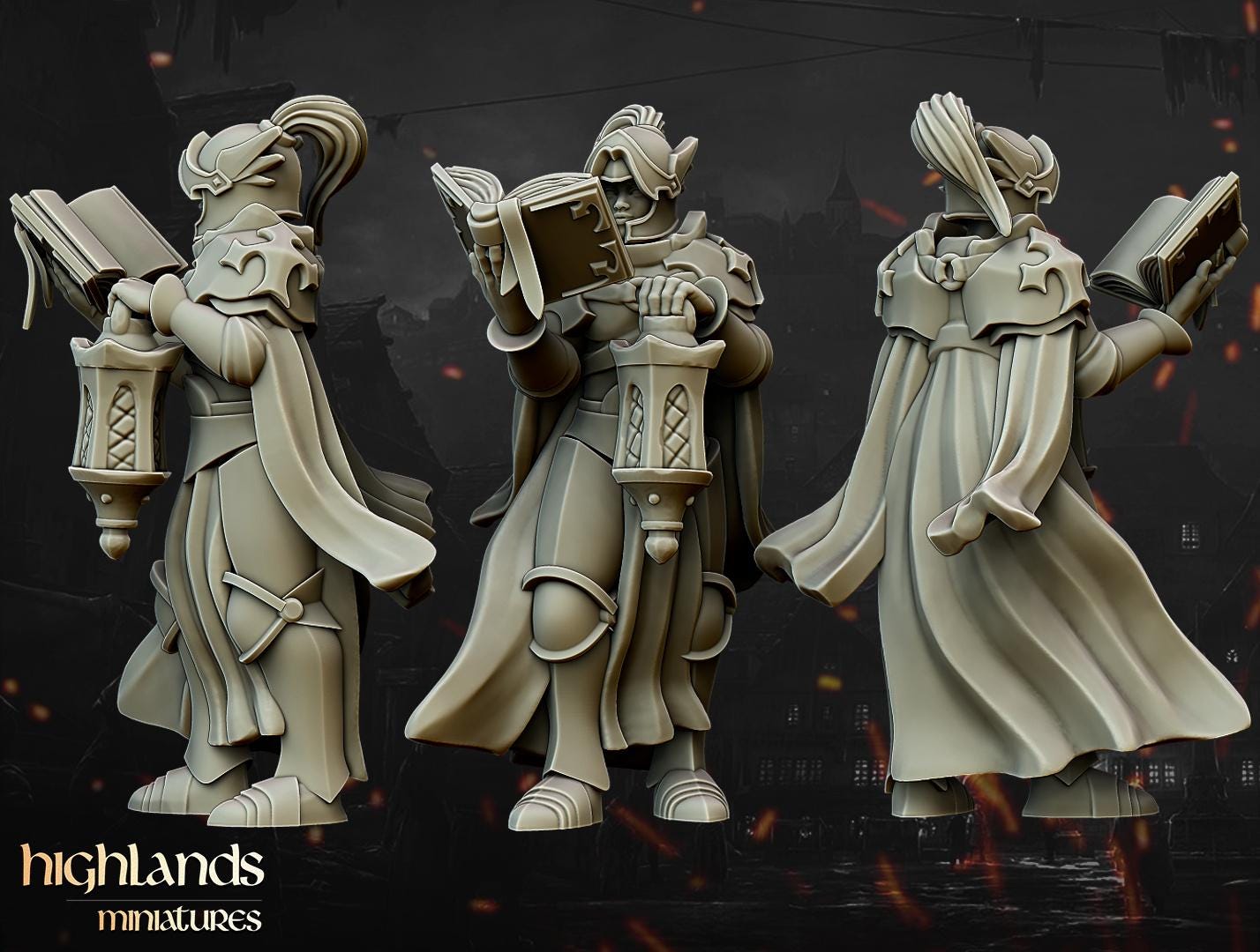 Warriors of the Lady with Command Group 10 multipart models Highland Miniatures Various Scales (US tariffs are pre-paid by us)