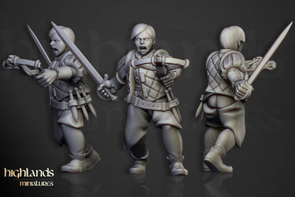 Sunland Militia with Command Group 10 multipart models Highland Miniatures Various Scales (US tariffs are pre-paid by us)