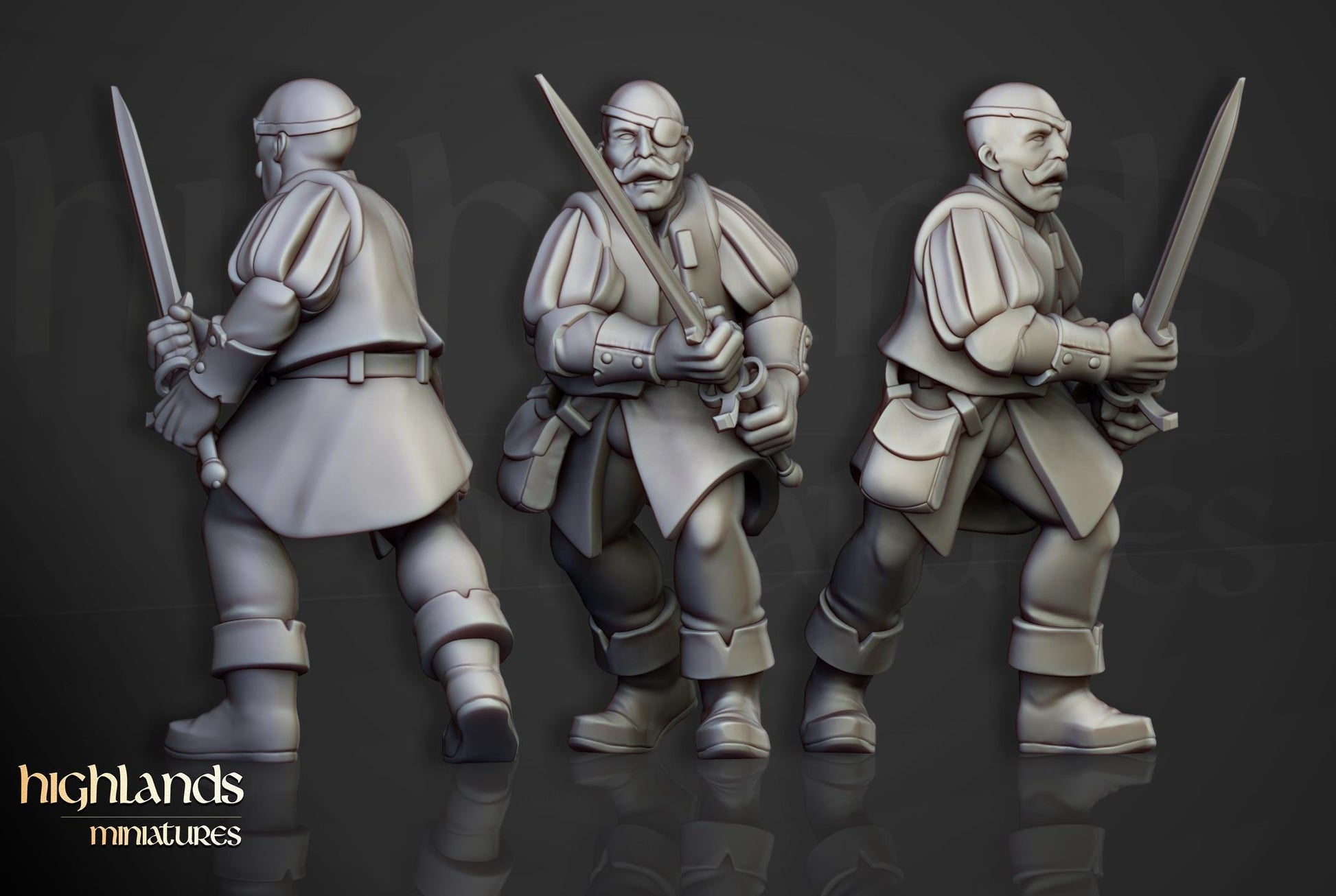 Sunland Militia with Command Group 10 multipart models Highland Miniatures Various Scales (US tariffs are pre-paid by us)