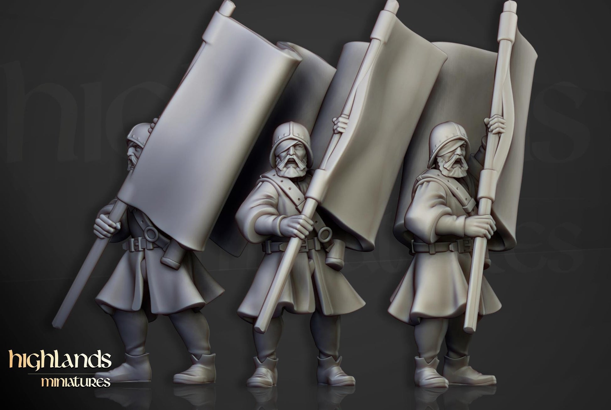 Sunland Militia with Command Group 10 multipart models Highland Miniatures Various Scales (US tariffs are pre-paid by us)