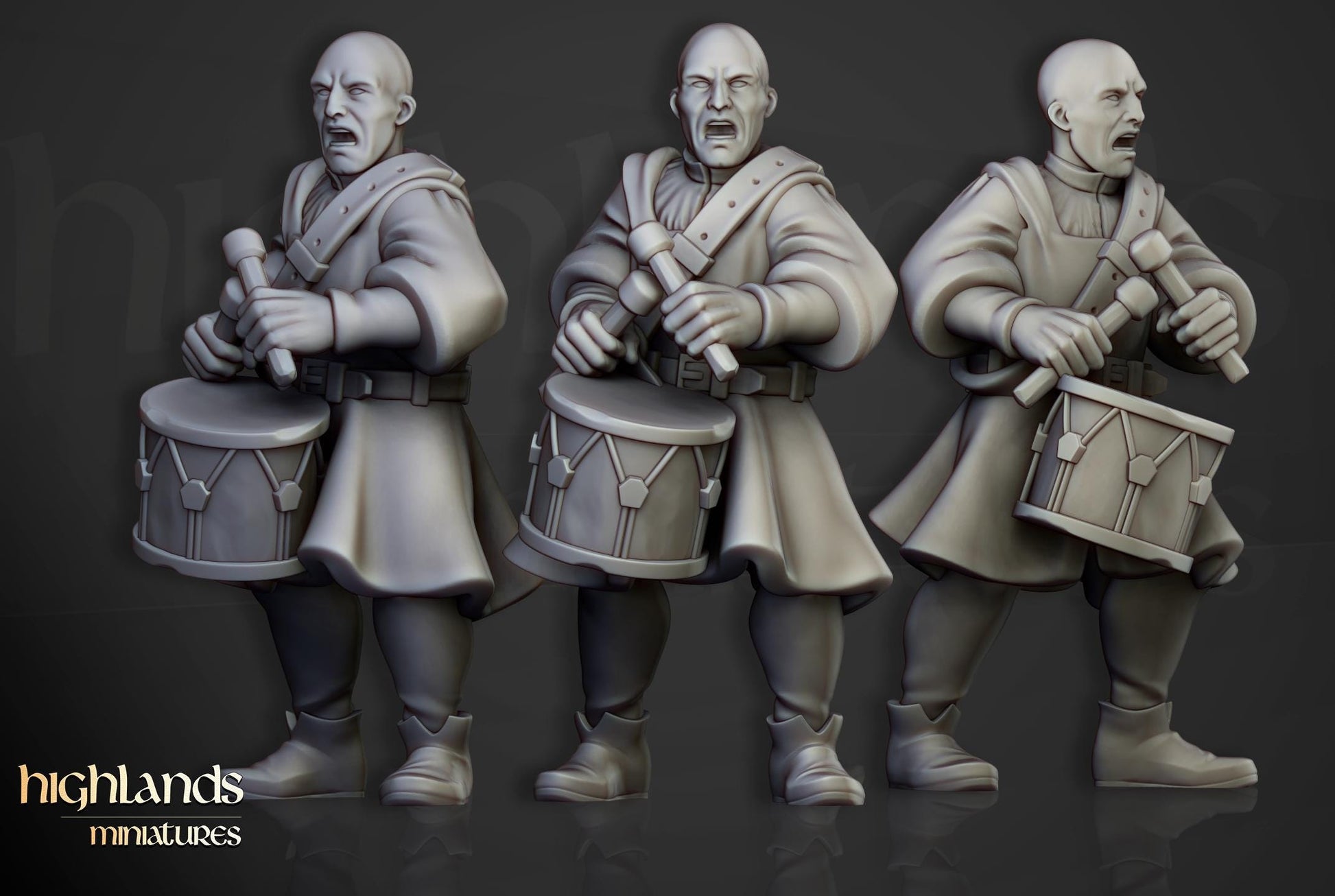 Sunland Militia with Command Group 10 multipart models Highland Miniatures Various Scales (US tariffs are pre-paid by us)