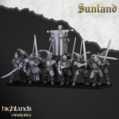 Sunland Landsknechts with Command Group 10 models Highland Miniatures Various Scales (US tariffs are pre-paid by us)