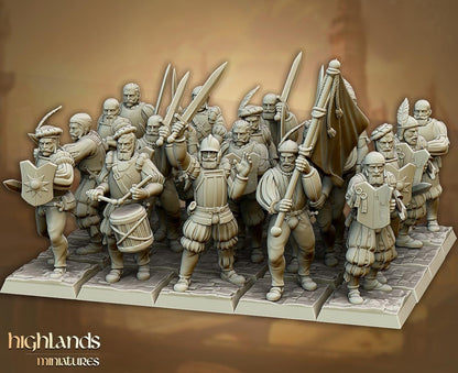 Sunland Imperial State Troops with Command Group 10 multipart models Highland Miniatures Various Scales (US tariffs are pre-paid by us)