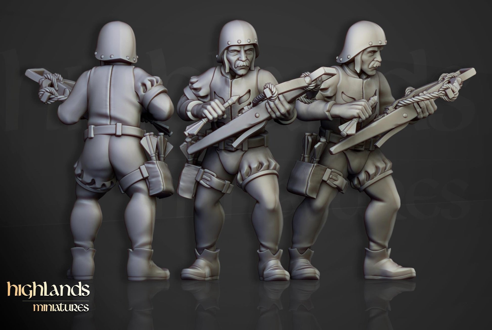 Sunland Crossbowmen 10 models Highland Miniatures Various Scales (US tariffs are pre-paid by us)