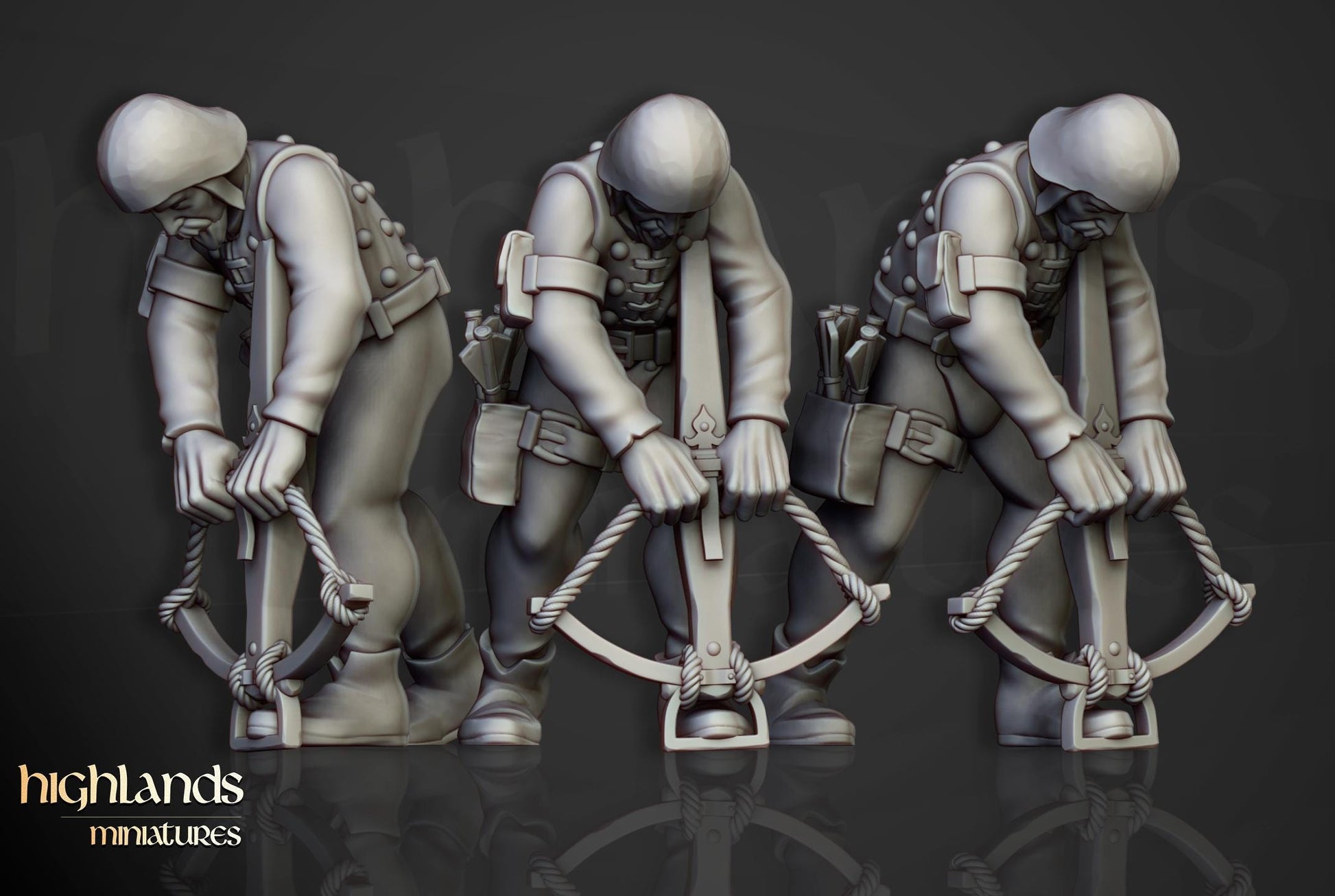 Sunland Crossbowmen 10 models Highland Miniatures Various Scales (US tariffs are pre-paid by us)