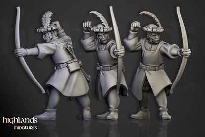 Sunland Bowmen 10 models Highland Miniatures Various Scales (US tariffs are pre-paid by us)