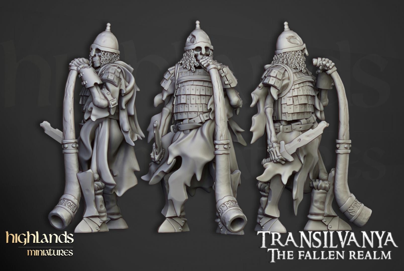Skeleton Boyar Guards with Command Group 10 models Highland Miniatures Transilvanya Undead Various Scales (US tariffs are pre-paid by us)