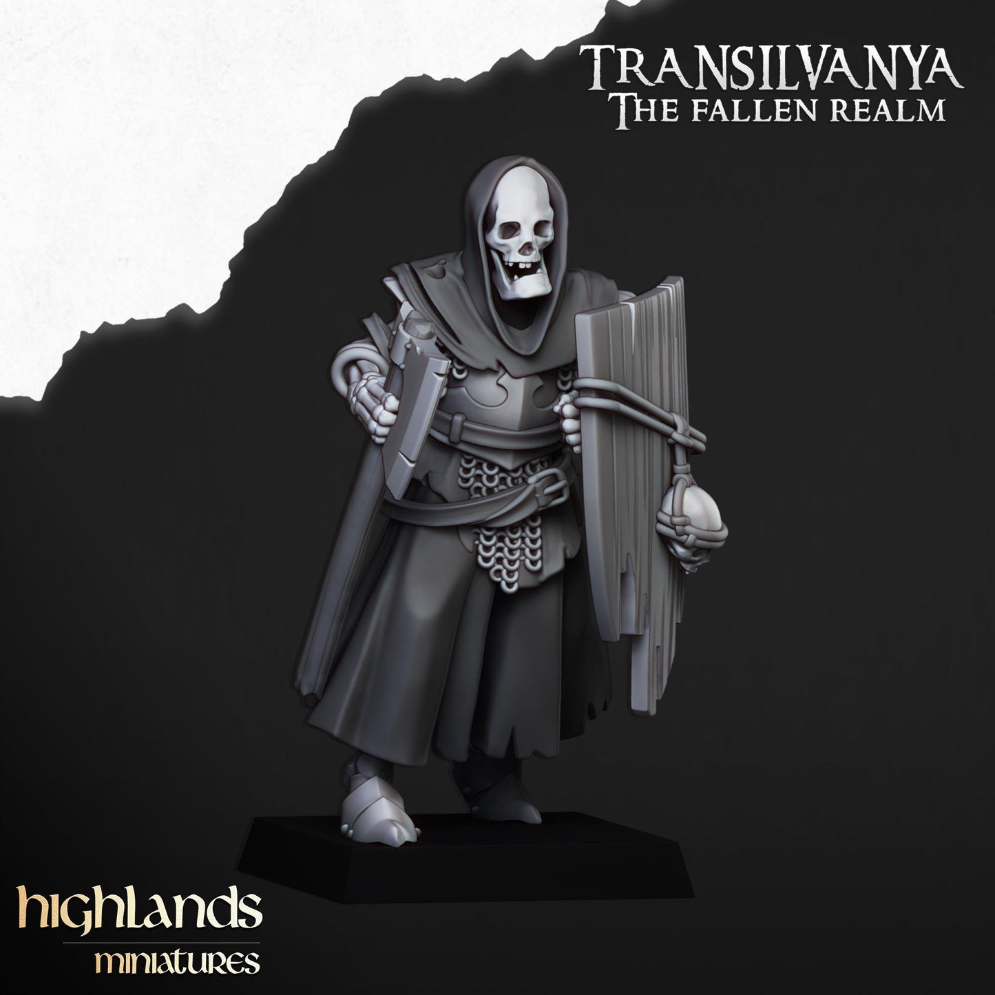 Skeletal Guards with Command Group 10 models Highland Miniatures Various Scales (US tariffs are pre-paid by us)