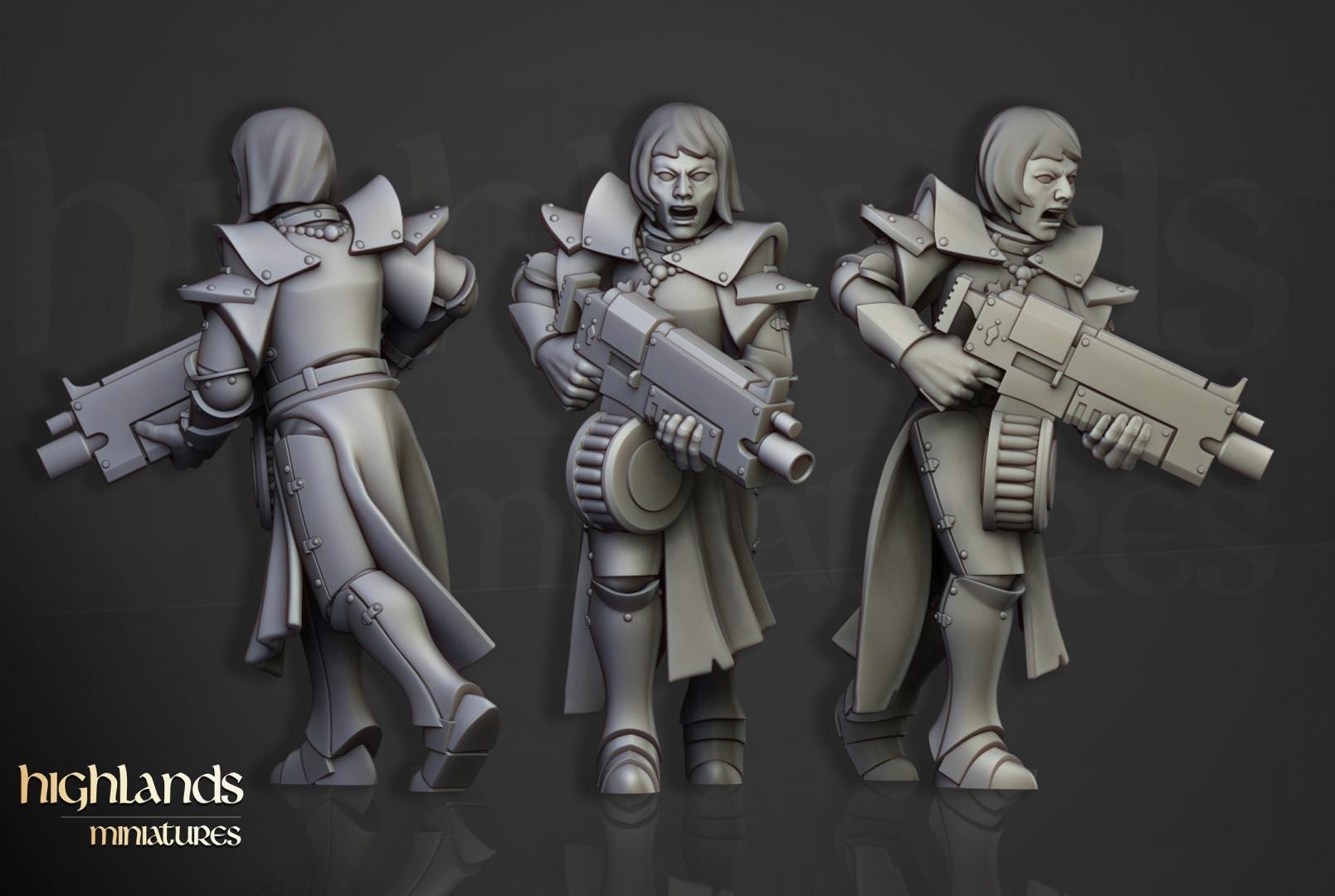 Sisters of Saint Helena Gunners 6 models Highland Miniatures Various Scales (US tariffs are pre-paid by us)