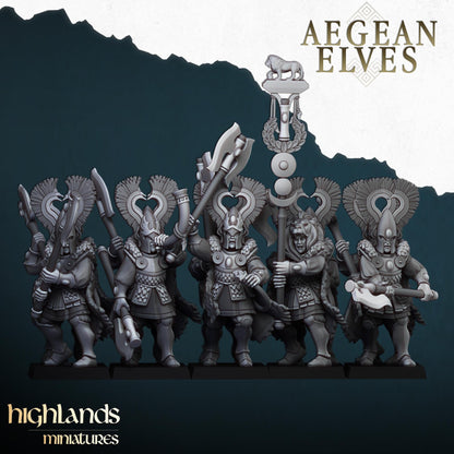 Nemean Lions Aegean Elves with Command Group 10 models Highland Miniatures Various Scales (US tariffs are pre-paid by us)