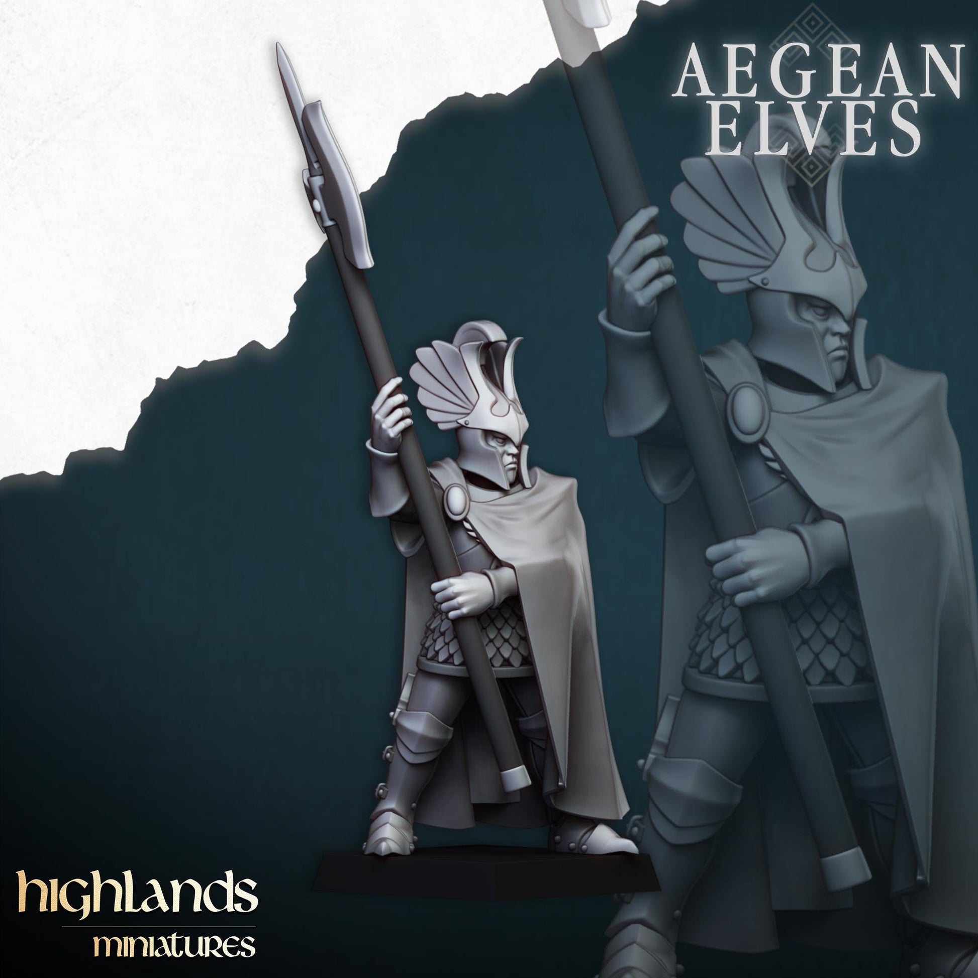 Mycenaean Guard Aegean Elves with Command Group 10 models Highland Miniatures Various Scales (US tariffs are pre-paid by us)