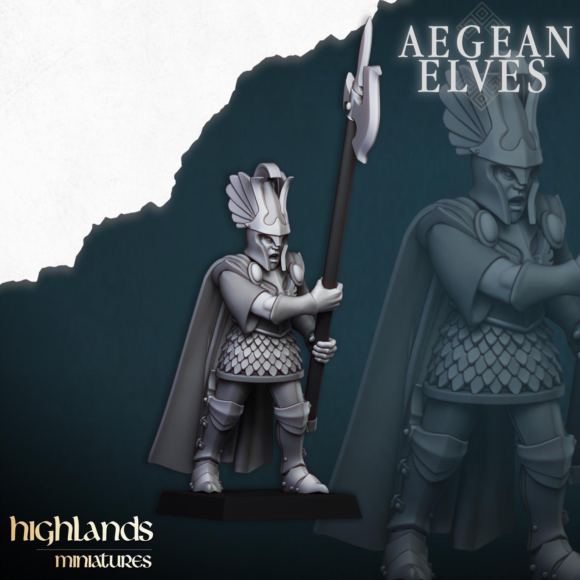 Mycenaean Guard Aegean Elves with Command Group 10 models Highland Miniatures Various Scales (US tariffs are pre-paid by us)
