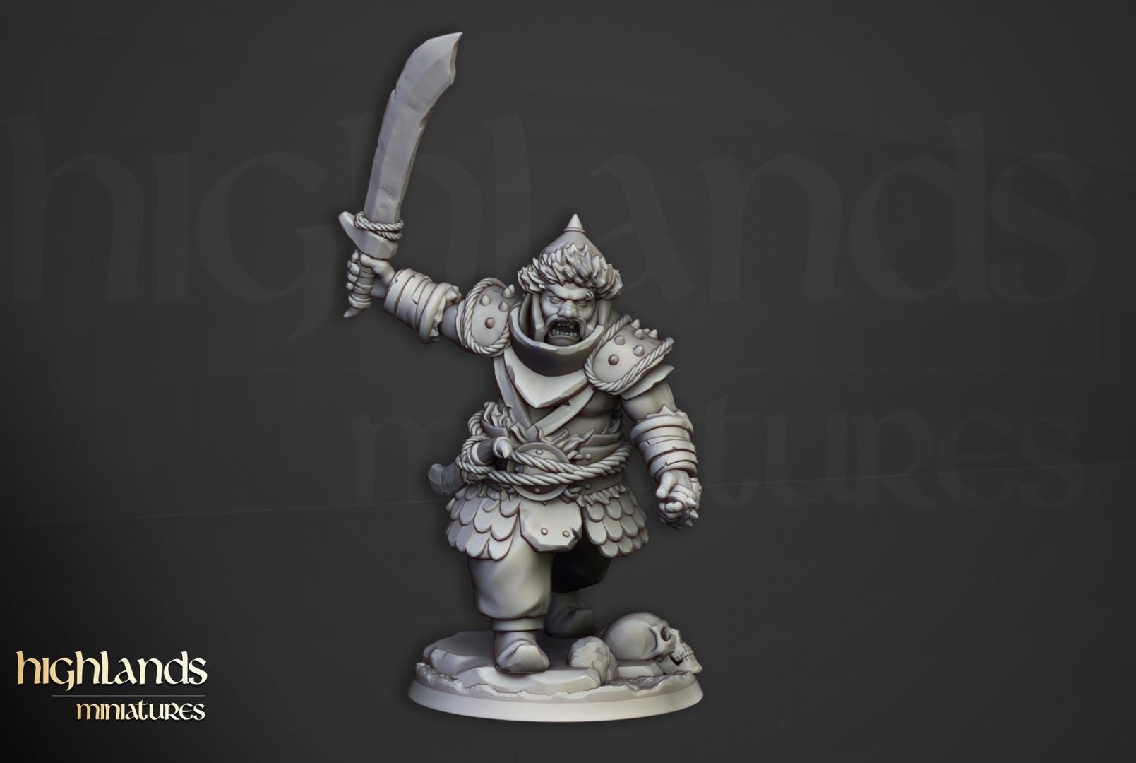 Khazarian Ogre Warriors with Command Group Highland Miniatures Various Scales (US tariffs are pre-paid by us)