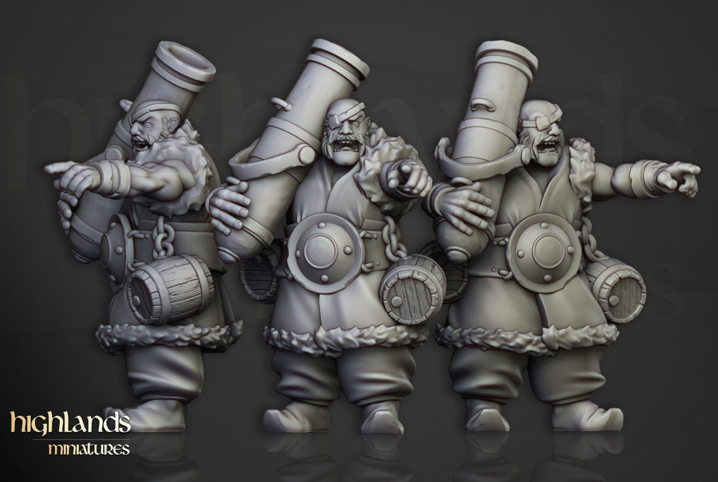 Khazarian Ogre Gunners 6 models Highland Miniatures Various Scales (US tariffs are pre-paid by us)