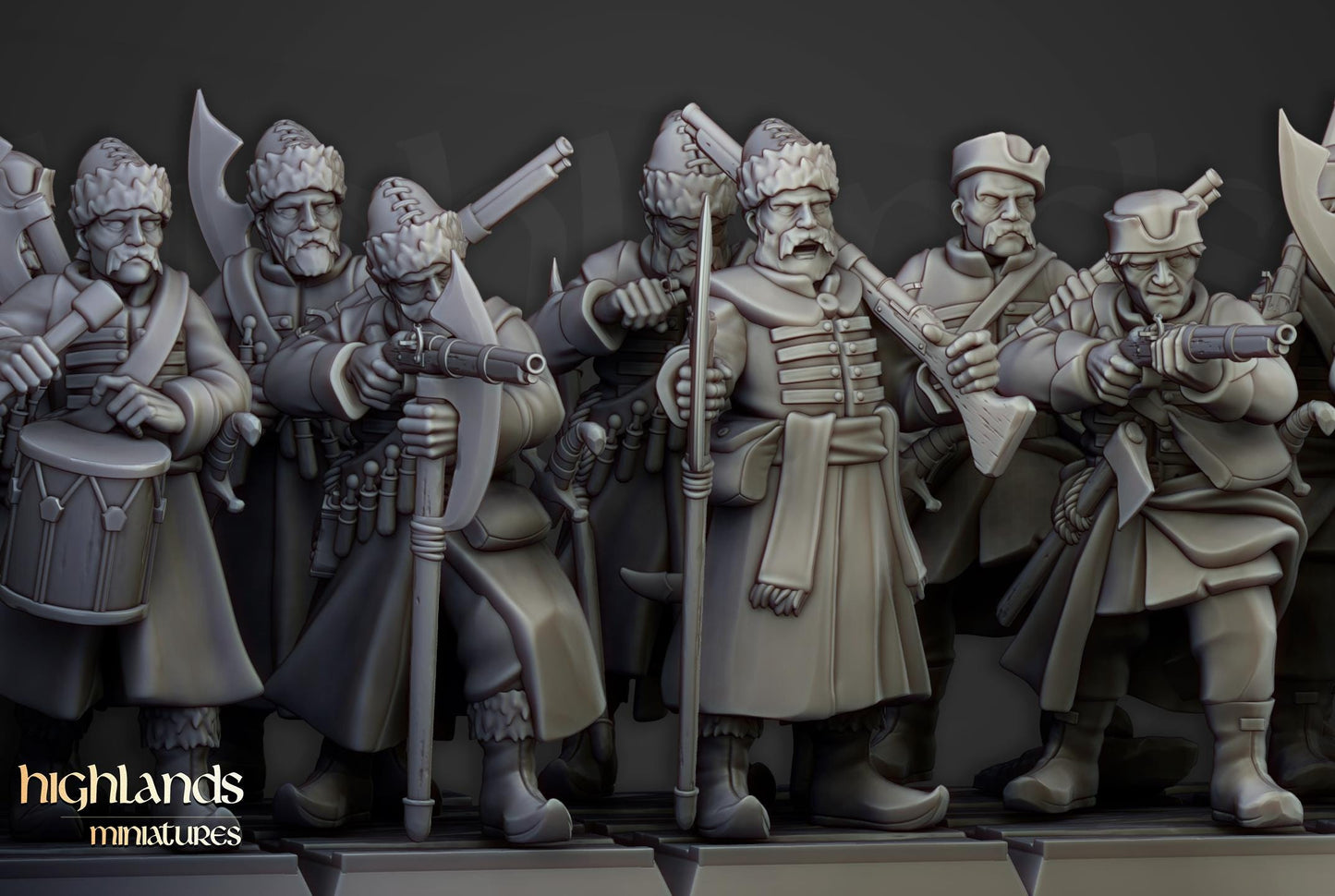 Harbor Strelcy with Command Group 10 models Highland Miniatures Various Scales (US tariffs are pre-paid by us)