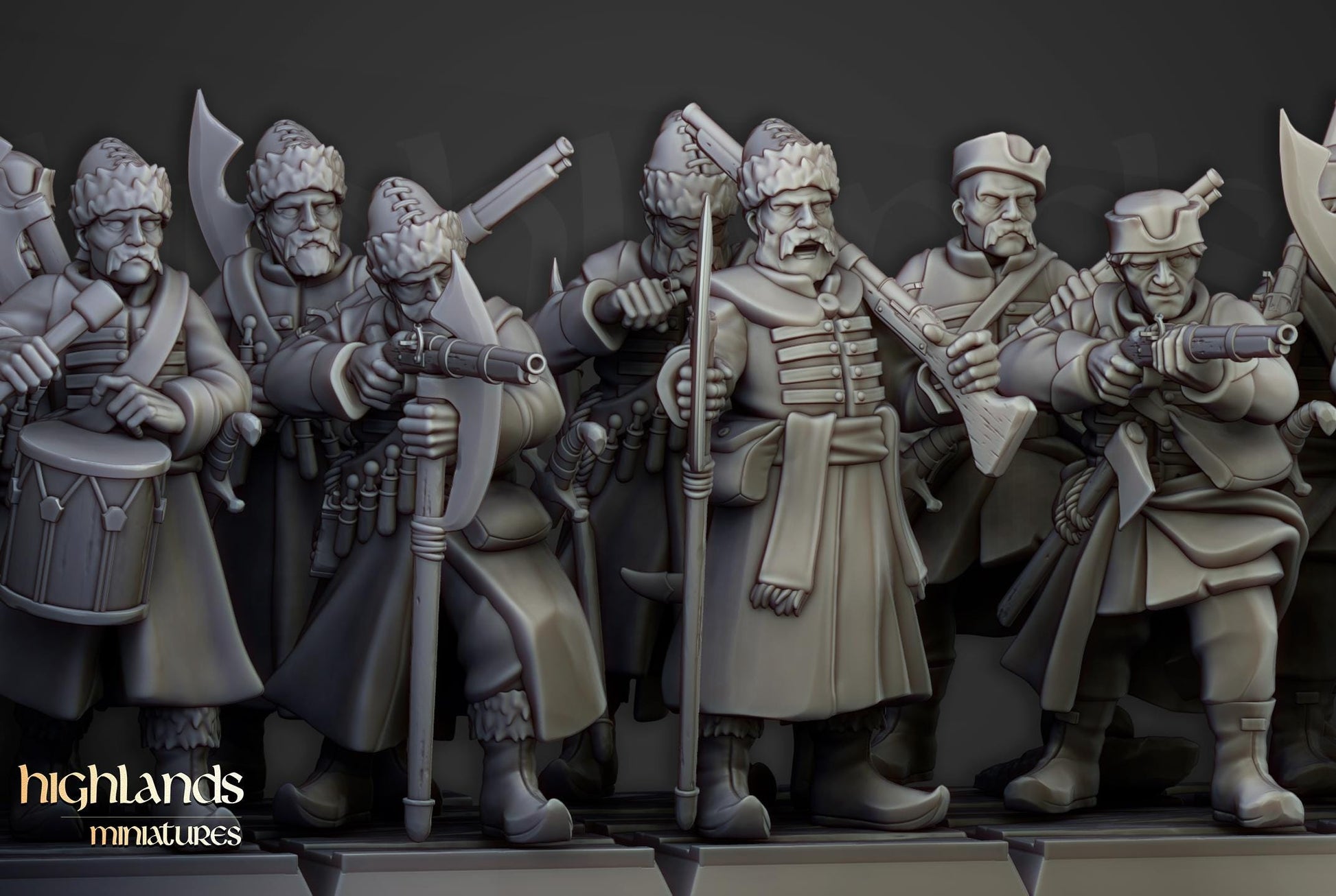 Harbor Strelcy with Command Group 10 models Highland Miniatures Various Scales (US tariffs are pre-paid by us)