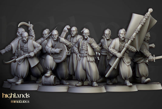 Harbour Cossacks with Command Group 10 multipart models Highland Miniatures Various Scales (US tariffs are pre-paid by us)